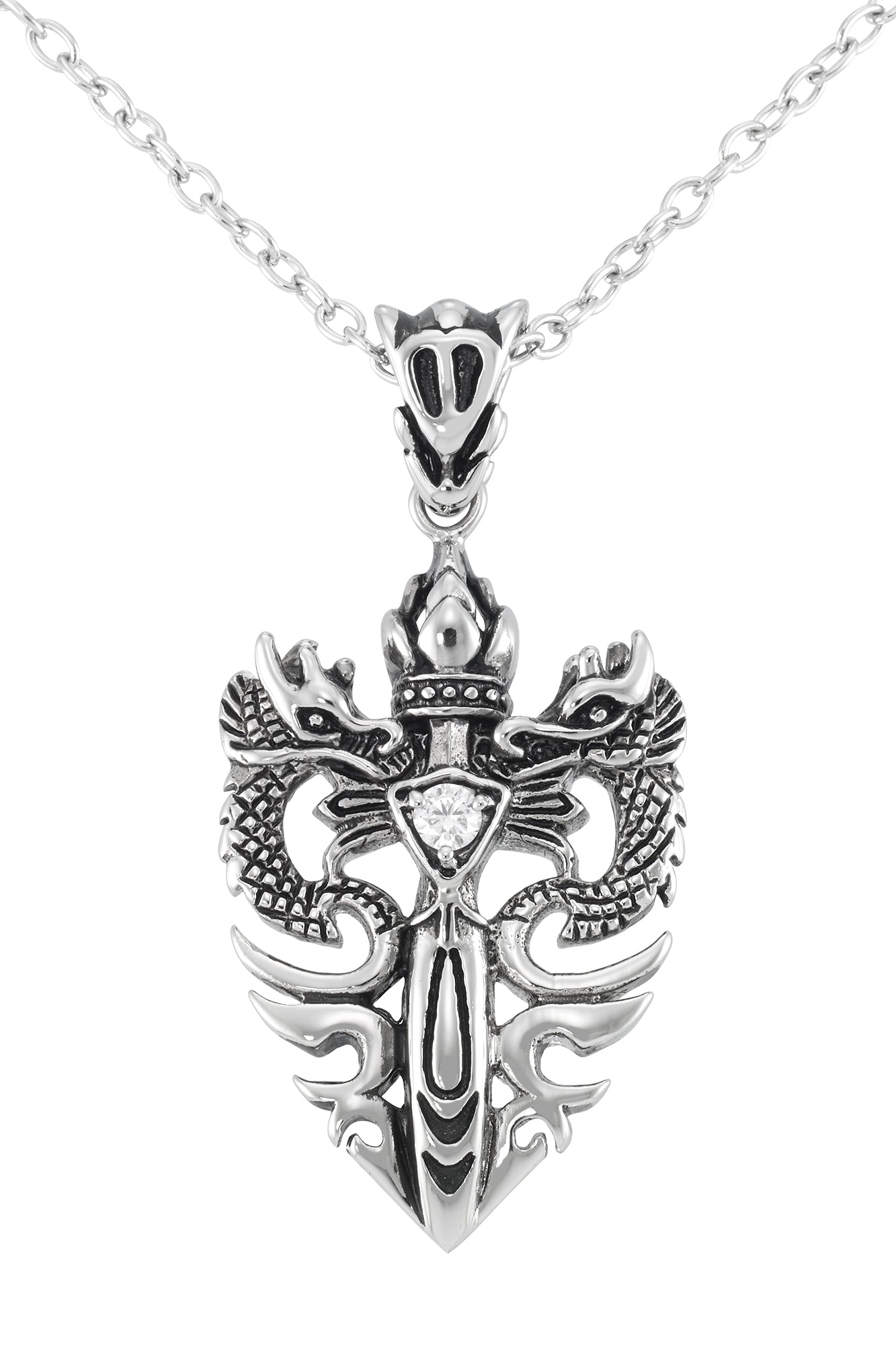 Stainless steel dragon deals necklace