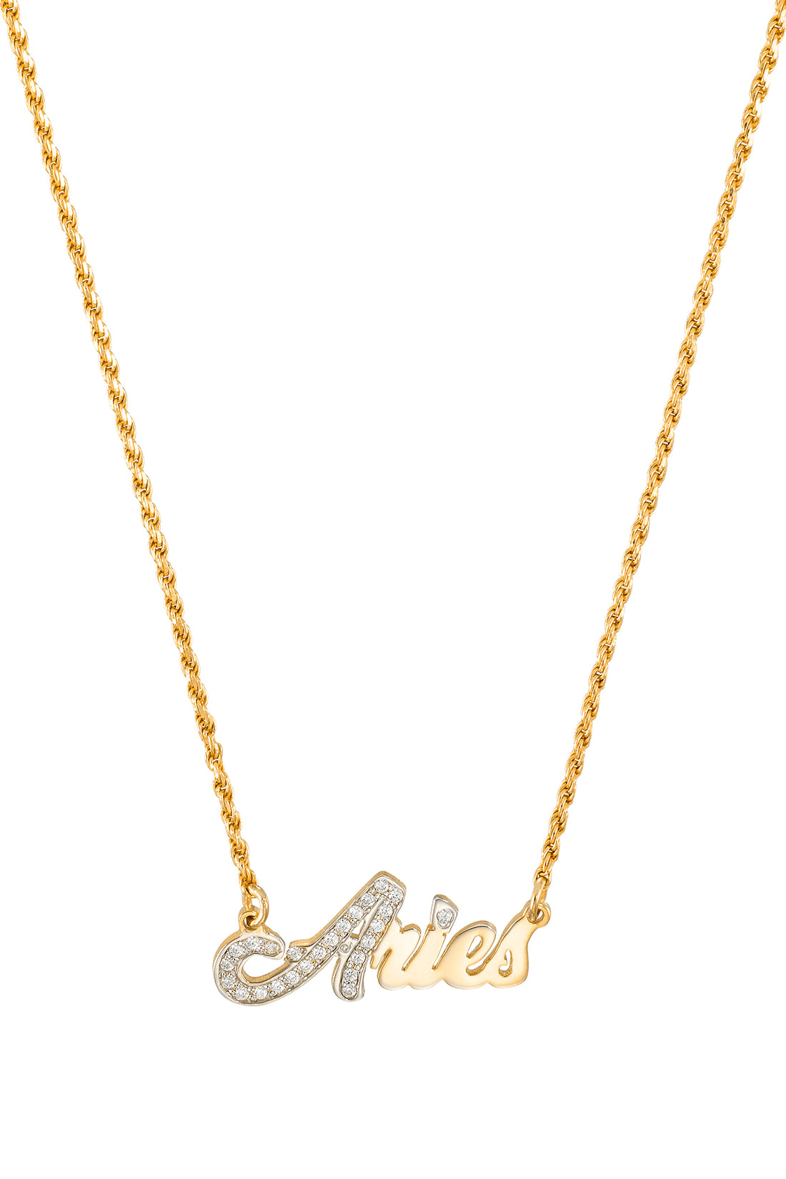 Simone Smith Zodiac Nameplate Necklaces Aries