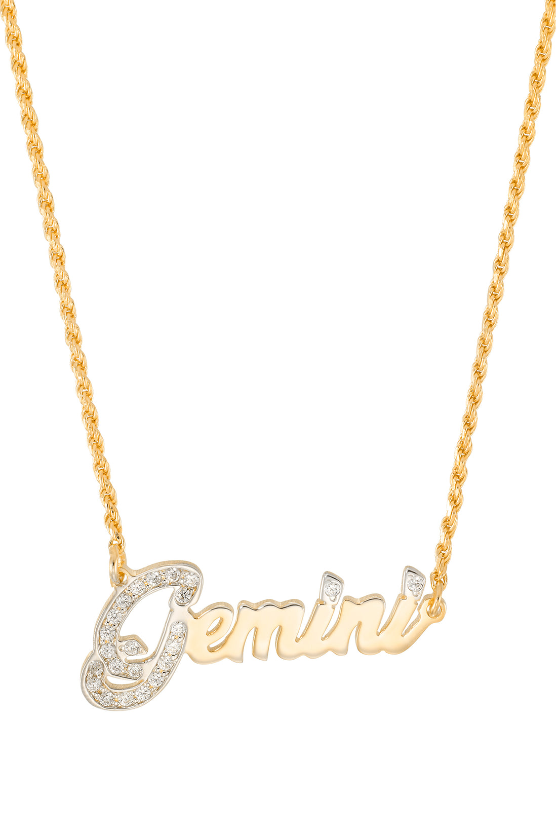 Simone Smith Zodiac Nameplate Necklaces Gemini - Main Image