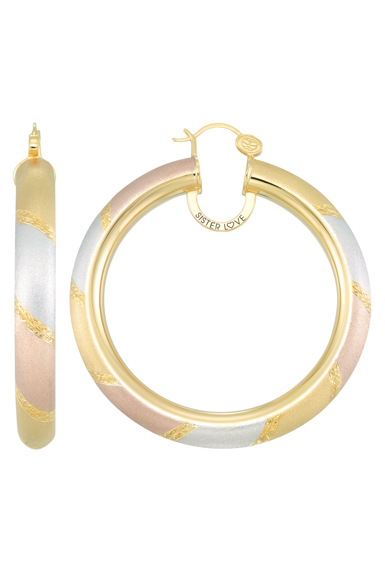 Sister love queen hoop outlet earrings