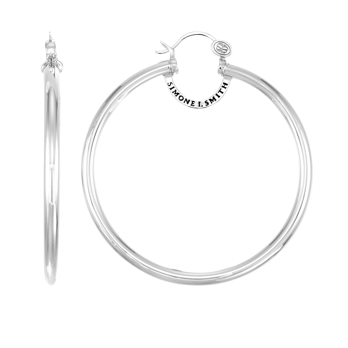 45mm Silver Thin Hoop Earrings