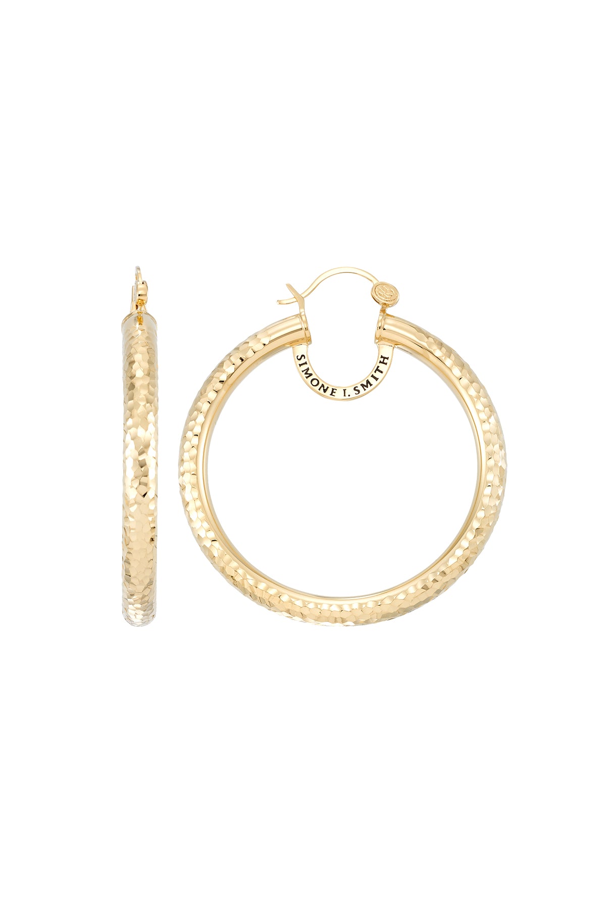 Rocky Road Hoops Large - 18K Yellow Gold Over Sterling Silver